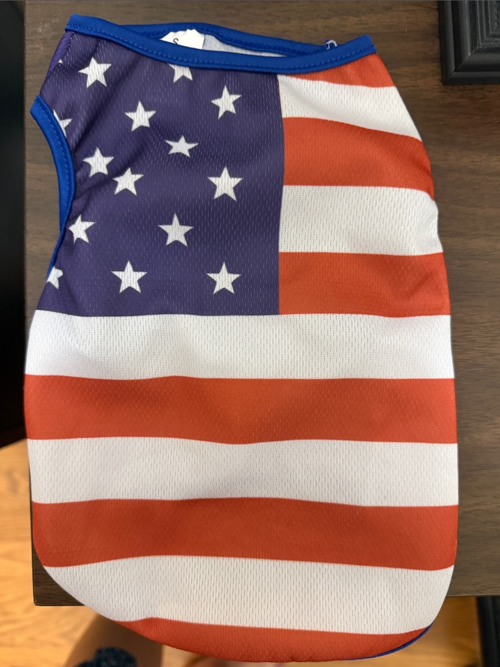 SHEIN Patriotic Stars & Stripes DOG Tank Top - Blue, Red & White